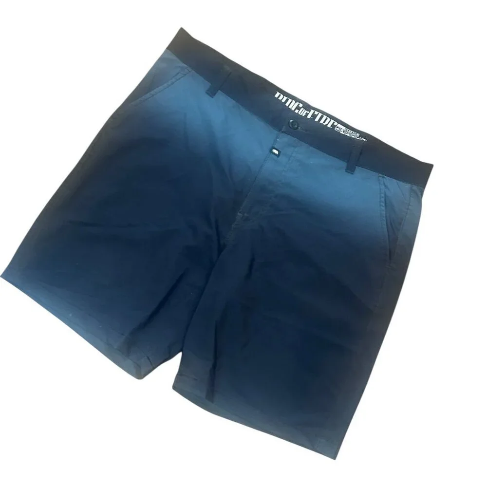 Ring of Fire Board Shorts Sea and Sun Ombre Teal Swim Trunks Size 36